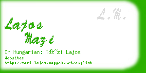 lajos mazi business card